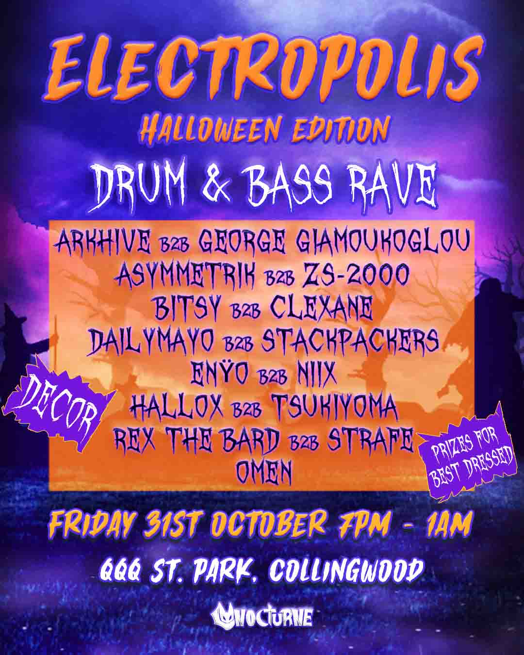 Nocturne Presents Electropolis: Halloween Edition at QQQ